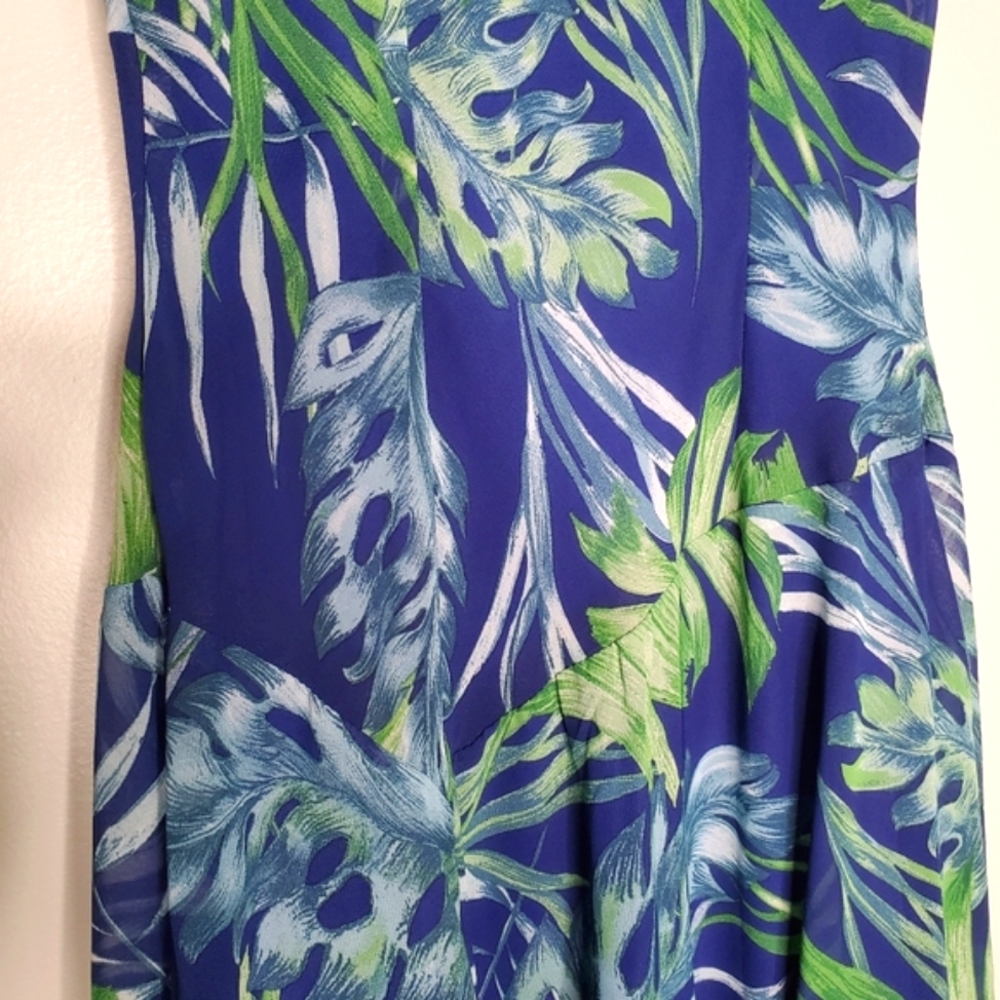 Rabbit Rabbit Rabbit Tropical Flowy V-Neck Asymmetrical Dress Size 2P - Picture 9 of 10